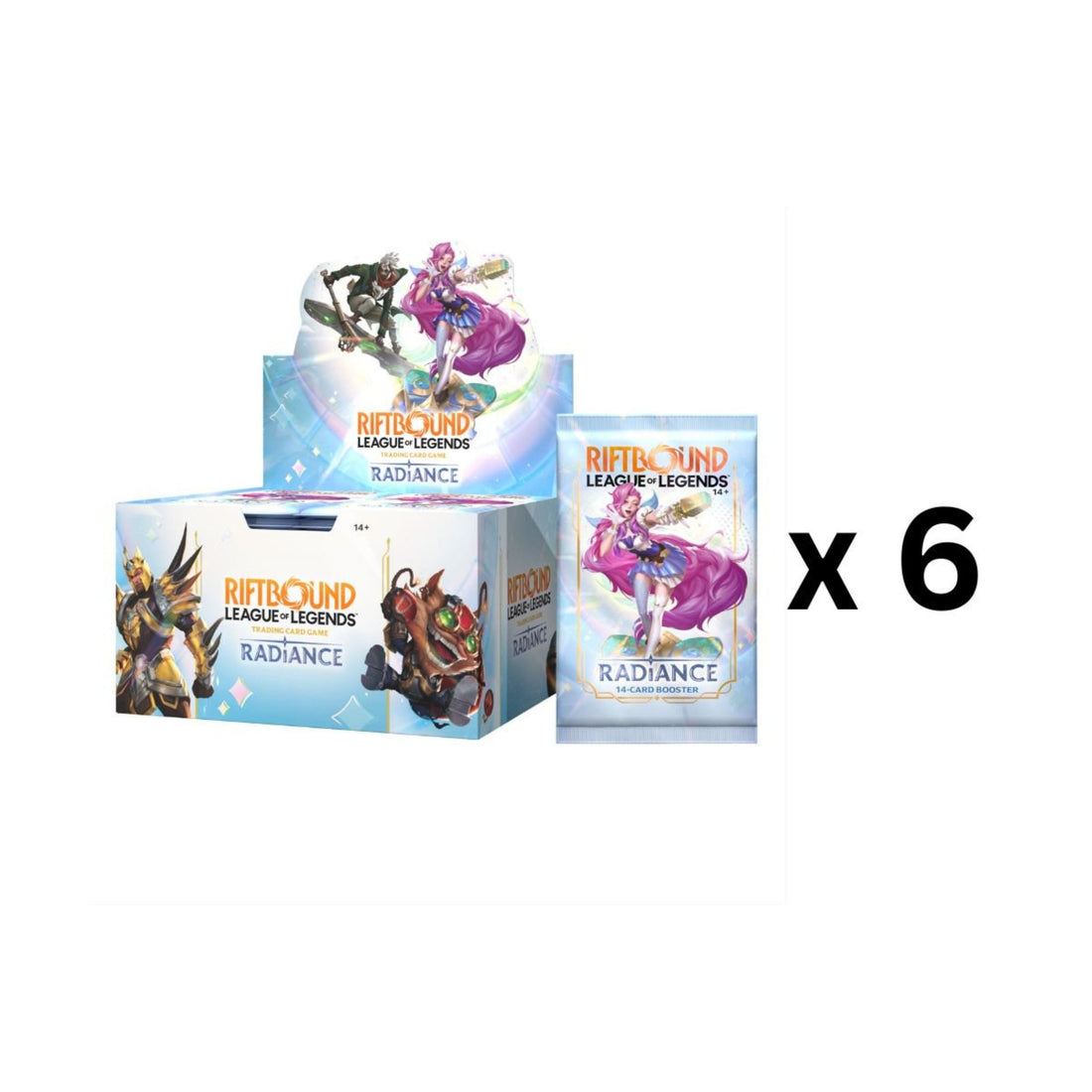 Riftbound: League of Legends TCG Radiance Booster Case | 6 Booster Displays Per Case | 180-Card Set | 14 Cards Per Pack | Collectible Trading Card Game (PREORDER - Release Date October 23, 2026)