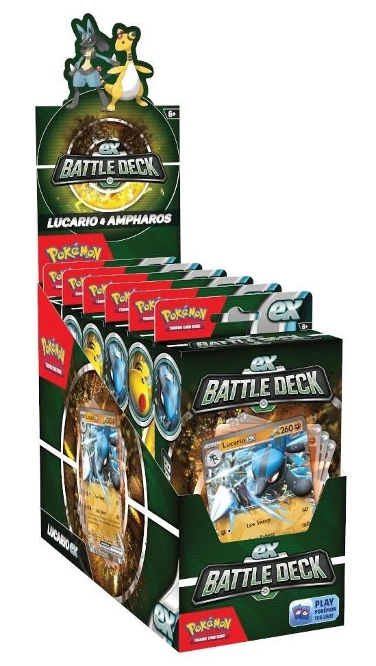 Pokemon Lucario EX Ampharos EX Battle Deck Box Display