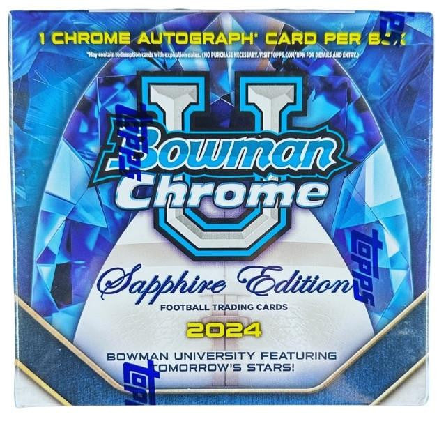 2024 Bowman University Chrome Football Sapphire Edition Box