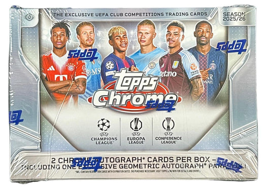 2025/26 Topps UEFA Club Competitions Chrome Soccer Breaker's Delight Box