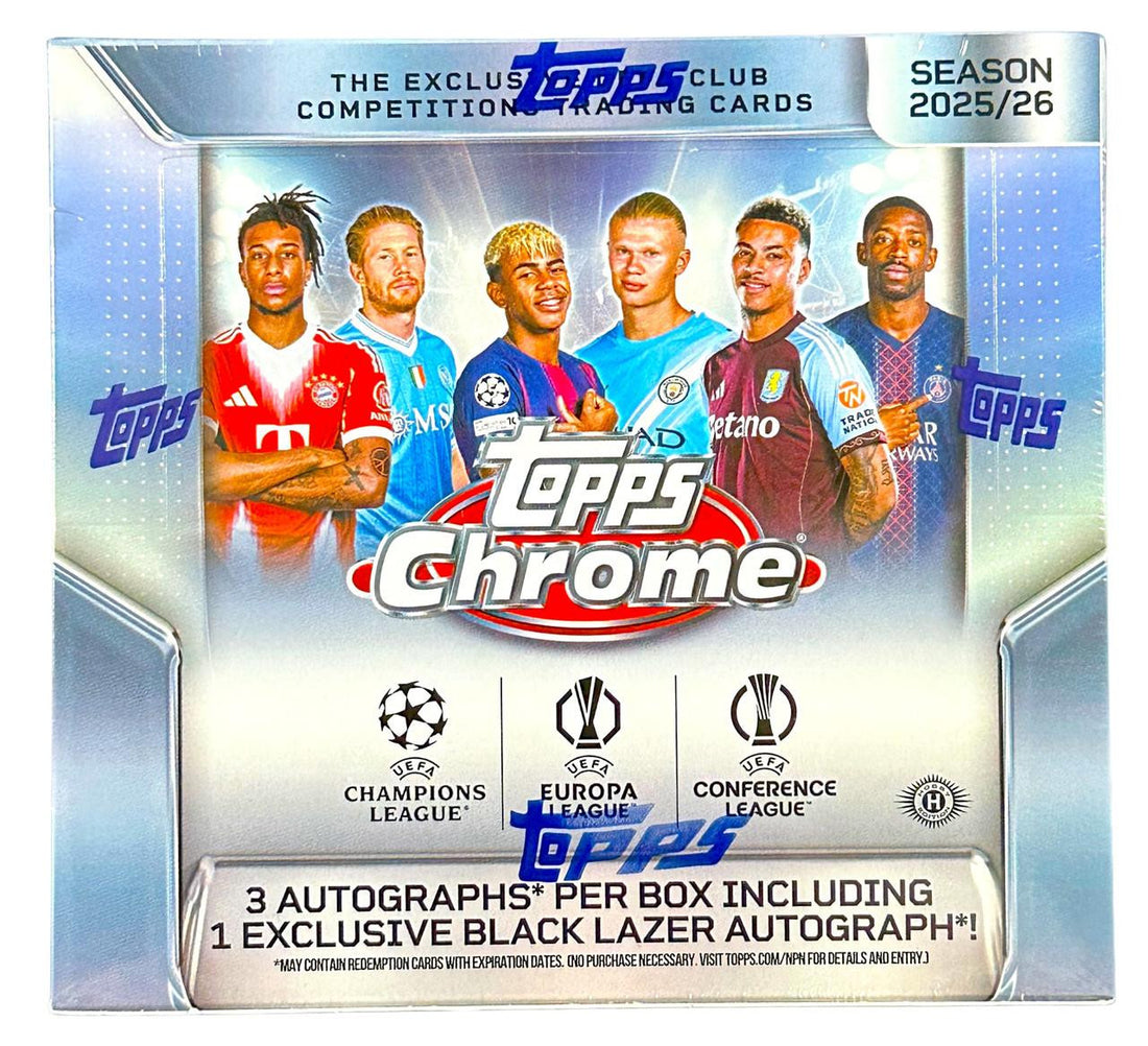 2025/26 Topps UEFA Club Competitions Chrome Soccer Jumbo Box