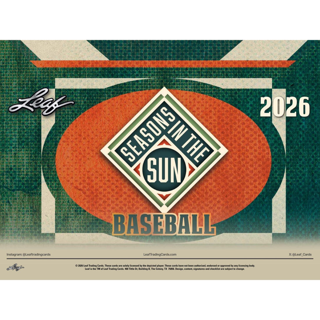 2026 Leaf Seasons In The Sun Baseball Box