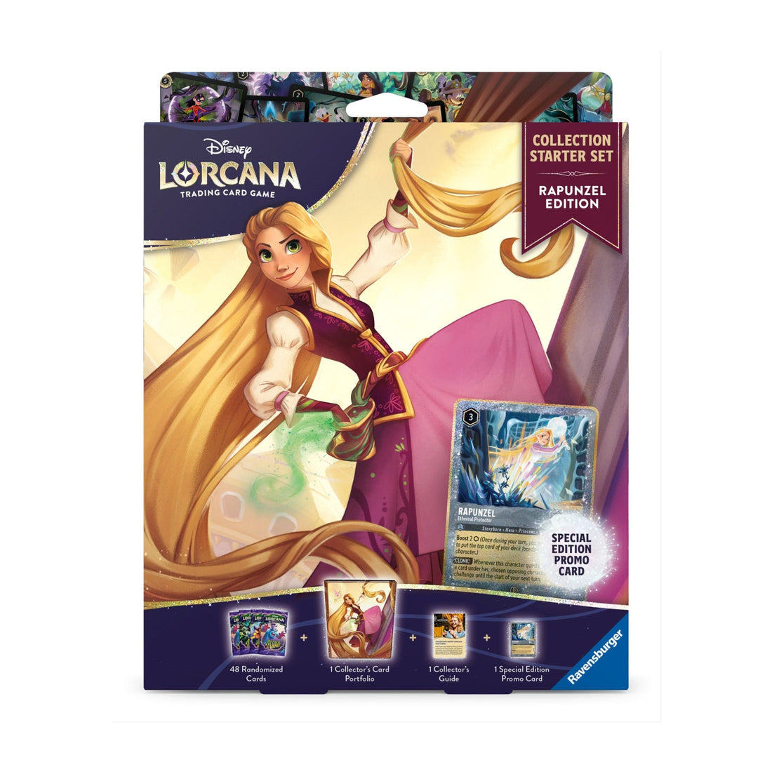 Disney Lorcana TCG Collection Starter Set Rapunzel | Includes 4 Attack of the Vine! Booster Packs, Rapunzel Card Portfolio, Glimmer Foil Stitch Promo Card & Collector's Guide (PREORDER - Release Date October 2, 2026)