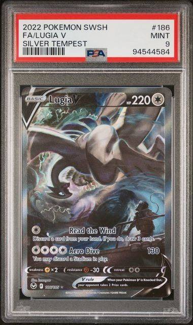 Lugia V (PSA 9) 186/195 - Silver Tempest - Holofoil