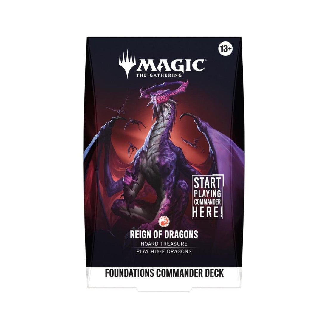 Magic The Gathering Foundations Commander Deck Reign of Dragons – Ready-to-Play 100-Card MTG Commander Deck with Foil Card, Tokens, Deck Box & Accessories (PREORDER - Release Date Oct. 2, 2026)