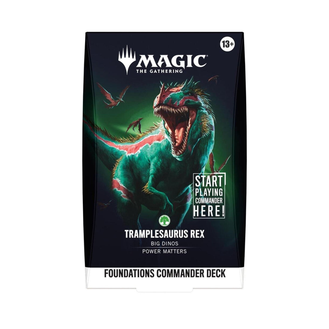 Magic The Gathering Foundations Commander Deck Tramplesaurus Rex FDC, Ready to Play 100-Card MTG Deck with Foil Commander Card, Tokens, Deck Box & Accessories (PREORDER - Release Date Oct. 2, 2026)