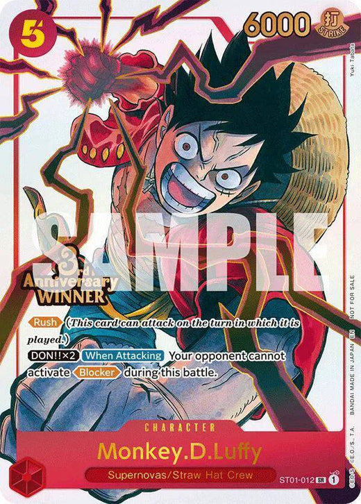 Monkey.D.Luffy (3rd Anniversary Winner) ST01-012 - Promotion Cards - Foil