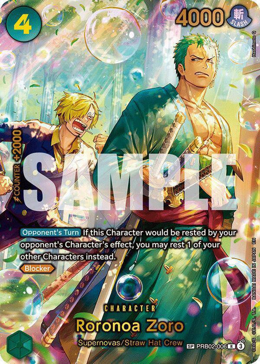 Roronoa Zoro (SP) (Alternate Art) PRB02-006 - The Azure Sea's Seven - Foil