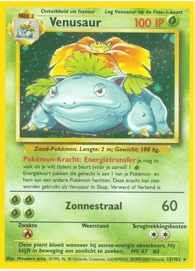 Venusaur (NL) 15/102 - Base Set (Unlimited) - Holofoil