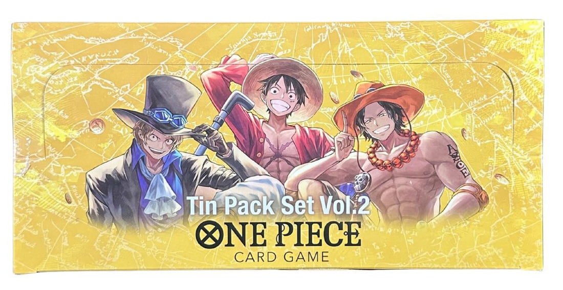One Piece TCG: Carrying on His Will Tin Pack Set Volume 2 Display Box